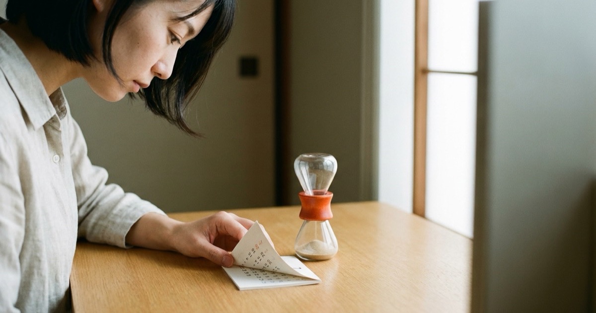 予約の受付開始と締切のリードタイムを表す砂時計のイメージ