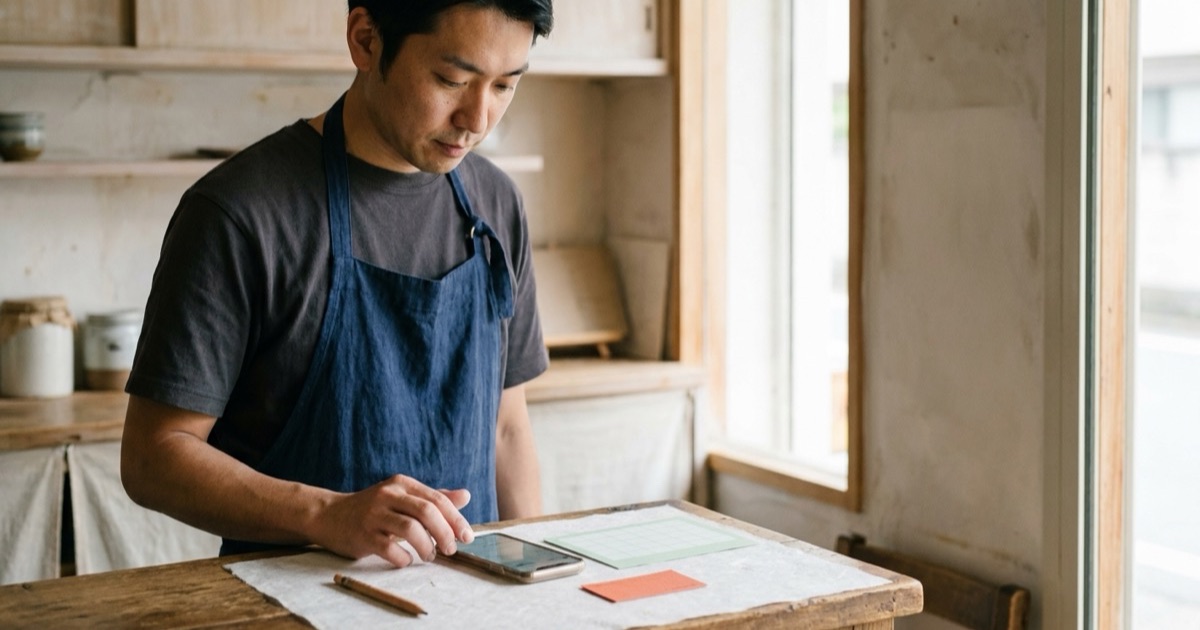 緑色のチャット吹き出しとリッチメニュー風カードを並べたイメージ